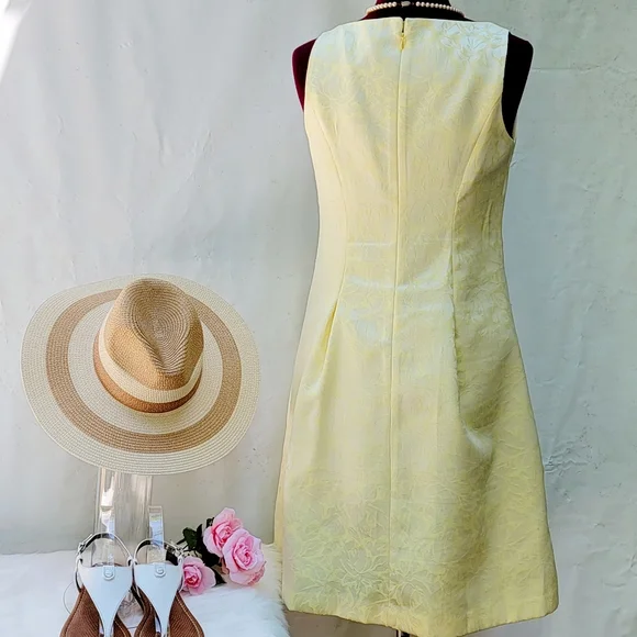 Evan Picone Dress Vtg Sz 2 Brocade Fit & Fare Classic Timeless Jacquard - Picture 5 of 16